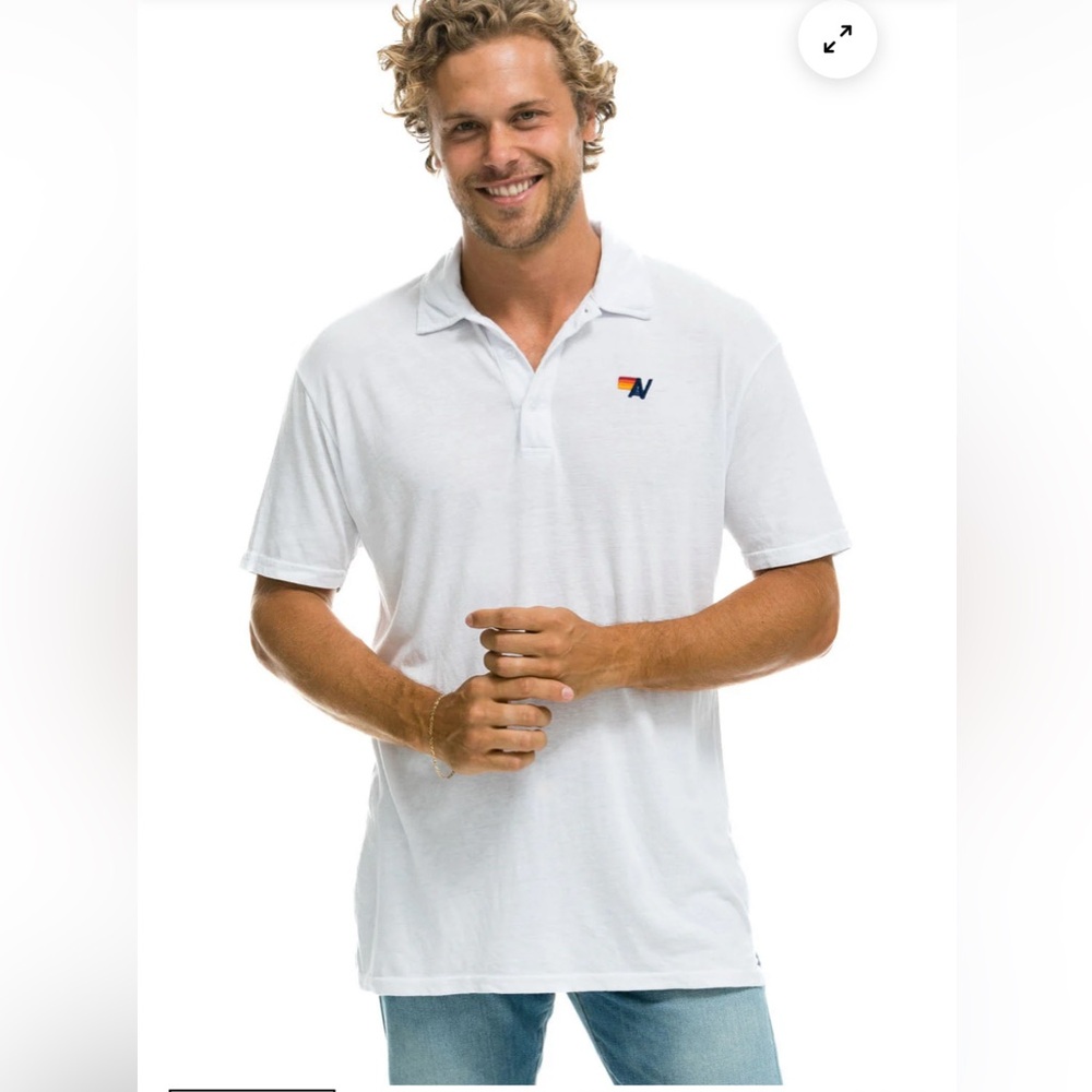 Aviator Nation Polo White XS (worn 1x)